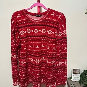 HEIMISH USA Red Pajama Top with White Patterns